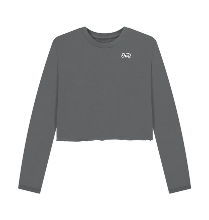 Slate Grey Printed Boxy Jumpers Front