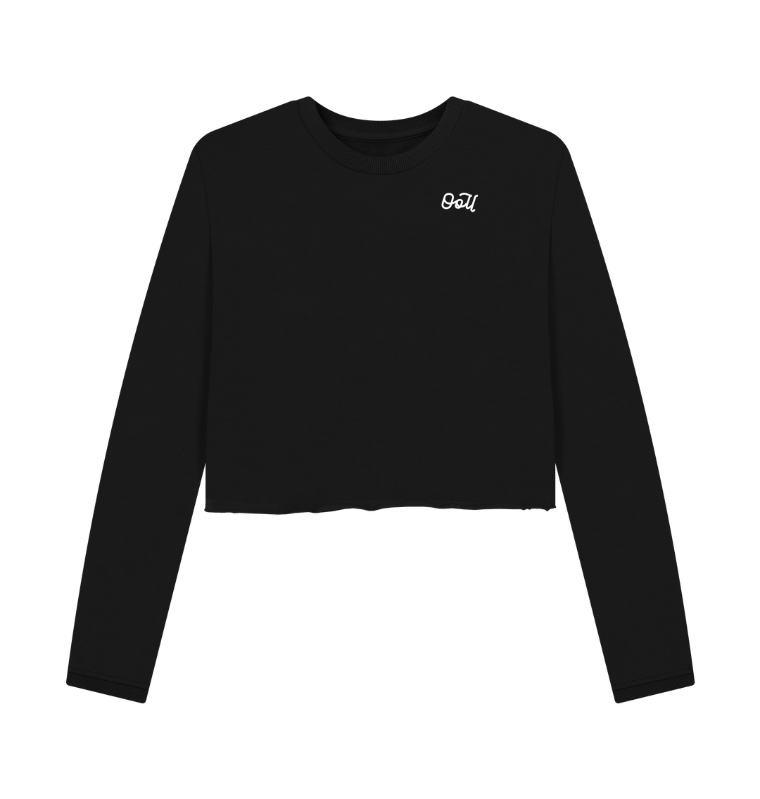 Black Printed Boxy Jumpers Front